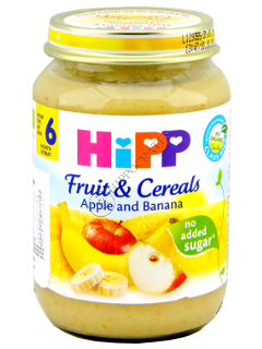 HIPP FructCereale Mere-banane cu cereale integrale (6 luni) 190 g /4803/
