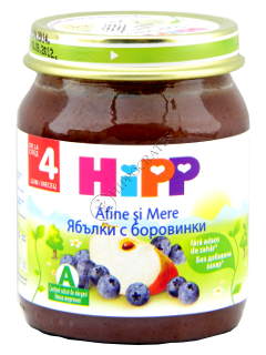 HIPP Fructe, Mere si afine (4 luni) 125 g /4273/