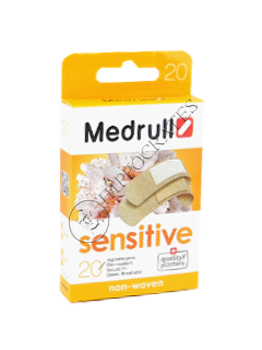 Пластырь MEDRULL Sensitive (1.9x7.2 см-10 шт, 2.5x7.2 см-6 шт,диам. 2.2 см) № 20