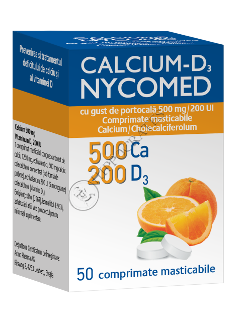 Calcium-D3 Nycomed cu gust de portocala