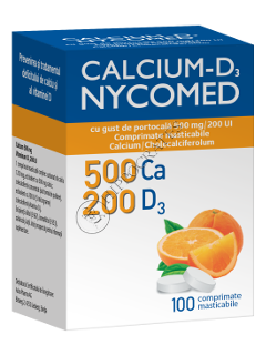 Calcium-D3 Nycomed cu gust de portocala