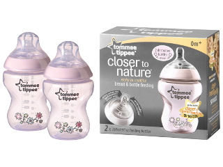 Biberon decorat (0+) 260 ml 2 buc.(roz)/42252181/42252141