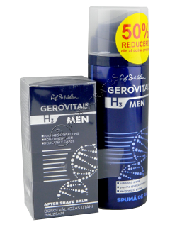 Gerovital H3 Men Pachet Promo balsam dupa ras 50ml+spuma de ras, 200 ml