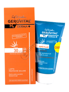 Gerovital Sun H3 Derma+ Pachet promo lapte protectie solara SPF 30+gel reparator dupa plaja