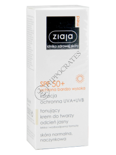 Ziaja Med SPF 50+ Crema pentru ten normal cu capilare dilatate (ton normal) 