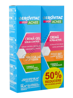 Gerovital Stop Acnee Pachet Promo crema- gel sebum control +crema ultra activa