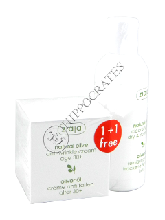 Ziaja Natural Olive. Crema antirid cu extract natural de masline (30+) +Lapte demachiant