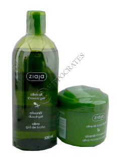 Зиажа Natural Olive гель для душа для нормальной и сухой кожи  + масло для тела 