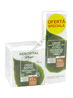 Gerovital Plant Pachet Promo crema antirid SPF 15+crema anticercane