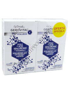 Gerovital H3 Hyaluron C Pachet Promo Fiole cu acid hialuronic si vit. C, № 10+ № 10