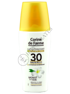 Corine de Farme Sun Manoi Lotiune Accelerare bronz+Protectie SPF30 cu dozator