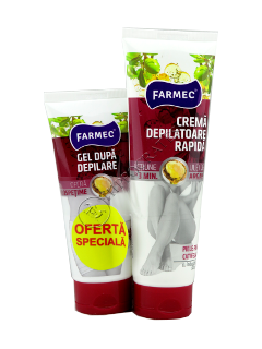 Farmec Pachet Promo crema depilatoare rapida+gel dupa depilare 