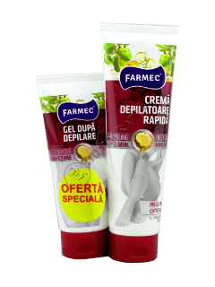 Farmec Pachet Promo crema depilatoare rapida+gel dupa depilare