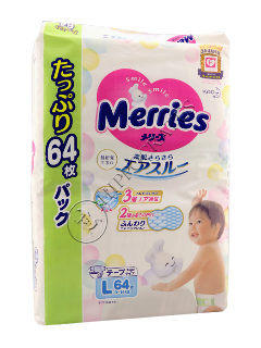 MERRIES Size L № 64 9-14kg (UJ) scutece