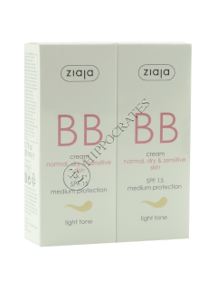 Ziaja BB crema pentru pielea normala,uscata,sensibila, ton deschis SPF 15 (1+1)