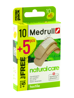 Emplastru MEDRULL Natural Care (1.9x7.2 cm-10 buc, 2.5x7.2 cm-6 buc,diam. 2.2 cm) № 10 + 5