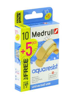 Emplastru MEDRULL Aqua Res (1.9x7.2 cm-6 buc, 2.5x7.2 cm-4 buc.) № 10 + 5