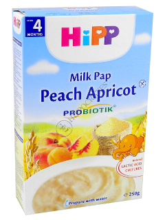 ХИПП Органическая рисово-кукурузная молочная каша с персиком и абрикосом (с 4-ех месяцев) 250 г/2983