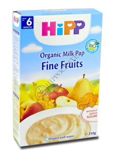 HIPP Terci organic cu lapte - Griu, gris, fructe fine (6 luni) 250 g /3141/