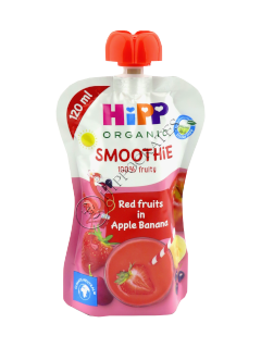 HIPP SMOOTHiE Fructe rosii cu mar, banana 120 ml /84000/
