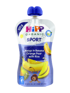 HIPPiS SPORT Mango in banana-portocala- para cu orez 120 g (1 an) /84501/